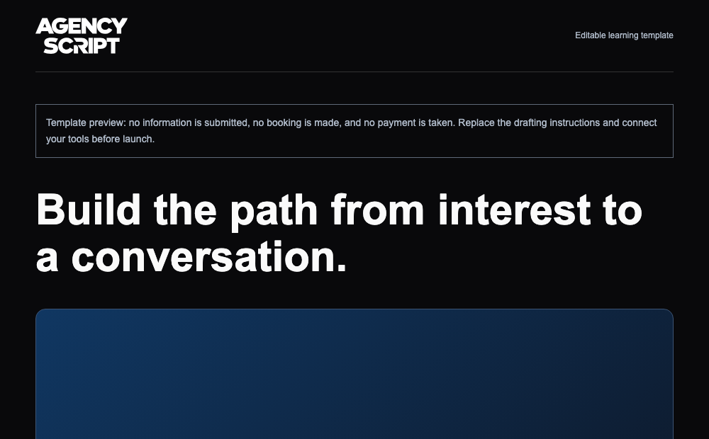 Preview of the Agency Script Build Your Funnel sales page template
